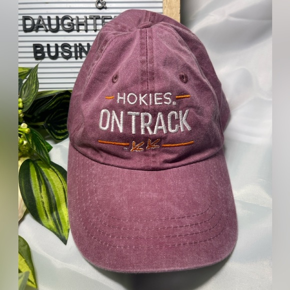 Virginia Tech Hokies On Track Hat Cap Adjustable Port & Company Maroon - Picture 1 of 4